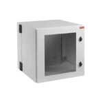 Gabinete Industrial ProTek de Puerta con Ventana, Protección NEMA Tipo 12; IP55; IK10, Abatible, Fabricado en Acero, 12 UR, Color Gris Claro