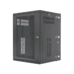 Gabinete PanZone de Montaje en Pared, de 19in, Puerta Ventilada, 18 UR, 635mm de Profundidad, Color Negro