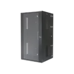 Gabinete PanZone de Montaje en Pared, de 19in, Puerta con Ventana de Seguridad, 26 UR, 635mm de Profundidad, Color Negro