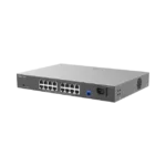 e-Lighten ONU / Switch PoE+ Hibrido, Capa 2 con un Puerto PON 1G SC/UPC y 16 Puertos Ethernet PoE+ 1G hasta 240 Watts y 100 Clientes