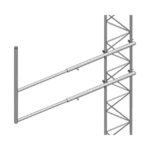 Brazo tipo "F" para tramos STZ-30, galvanizado por electrólisis. - Image 2