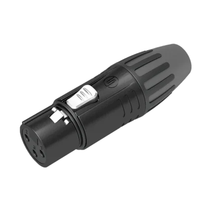 Conector XLR hembra | Carcasa Enchapada en Negro | Contactos Enchapados en Plata |