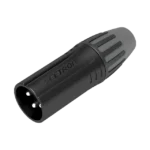 XLR conector de cable macho, carcasa enchapada en negro, contactos enchapados en plata