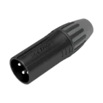 XLR conector de cable macho, carcasa enchapada en negro, contactos enchapados en plata - Image 2