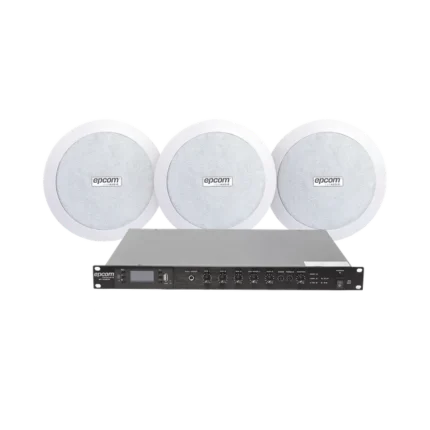 KIT de Amplificador de 120W para Rack SF120DTB | 3 Altavoces de Plafón de 5.5in SF-206P | 3.75 - 30W | Sistema 70/100V
