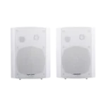 Altavoces Amplificada de Montaje en Pared 5"+1.5" | RMS 20W@8ohms y Pasivo 20W | Material ABS | Reja Metálica | Bracket de Metal | Color Blanco - Image 2
