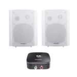 Kit  Altavoces + Modulo Receptor BT | Montaje en Pared | 2x20W RMS | Material ABS y Reja Metálica | Bracket de Metal | Color Blanco - Image 2