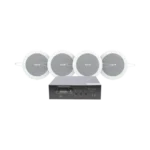KIT de Amplificador de 120W para Escritorio | 4 Altavoces de Plafón de 4in | 3 - 6W | Sistema 70/100V