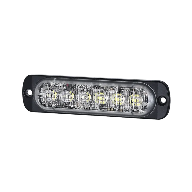 SP12AW-h Luz Auxiliar de 12 LED, Ambar/Claro, SAE, Bisel Negro, Lente Transparente - Image 1