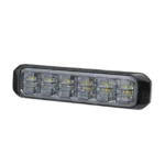 Luz Auxiliar de 18 LED, SAE, Tricolor, Bisel Negro, Rojo/Blanco/Ambar, Lente Transparente
