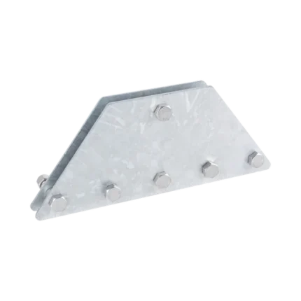 Placas igualadoras con tornillería y separadores, para 6 retenidas. Galvanizado en inmersión.