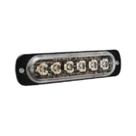 Luz Auxiliar de 6 LED, Azul, Bisel Negro, Lente Transparente