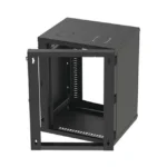 Gabinete Abatible de Pared (Con Marco Trasero) con Rack 19" de 16 Unidades. Ventana de Cristal Templado.