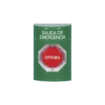 Botón de Salida de Emergencia , Texto en Español,  Acción Mantenida, Girar para Restablecer, LED de iluminación