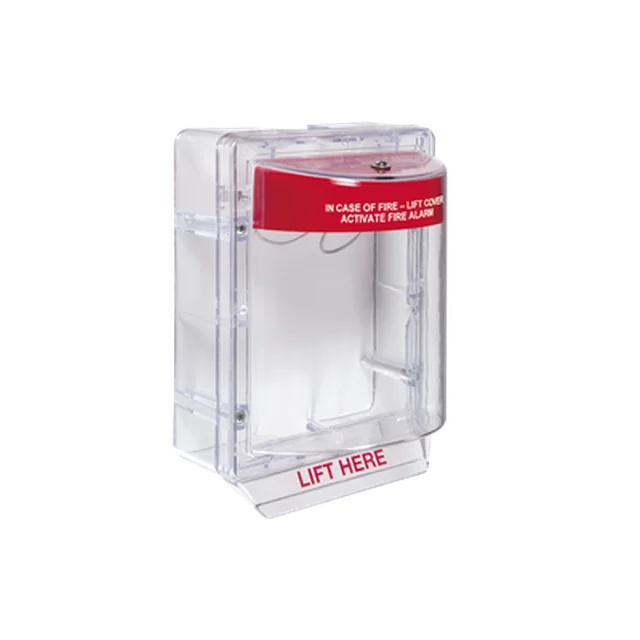 STI-1130-70545 Cubierta Protectora Serie Stopper II® De Policarbonato, Con Bocina, Espaciador Transparente, Montaje en Superficie, Etiqueta en Inglés - Image 1