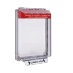 Cubierta Universal Transparente de Bajo Perfil y Texto de Incendio en Español