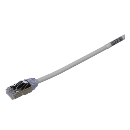 Patch Cord Cat6A, Diametro Reducido 28 AWG, Blindado S/FTP, CM/LS0H, 2 m, Color Gris