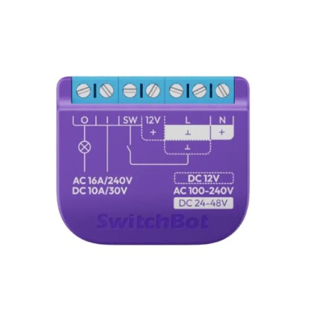 SWITCHBOTRELSW1-988 Switch Relevador Inteligente conectividad inalambrica Wifi y BLE / Salida Contacto Seco / Compatible con asistentes de voz / Dimensiones 42x36x16 mm - Image 1