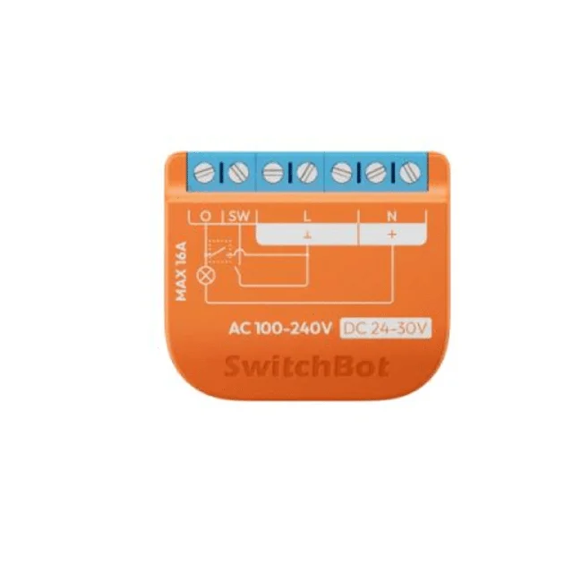 SWITCHBOTRELSW1PM-989 Switch Relevador Inteligente conectividad inalambrica Wifi y BLE / Medición de Consumo / Control de Encendido Apagado / Compatible con asistentes de voz / Dimensiones 42x36x16 mm - Image 1