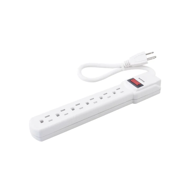 SYS136201-h Multicontacto con cable 30 cm. 6 tomas 127 Vca línea, tierra, neutro 15 A max. - Image 1