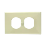 Placa de plástico para contacto dúplex color marfil. - Image 2