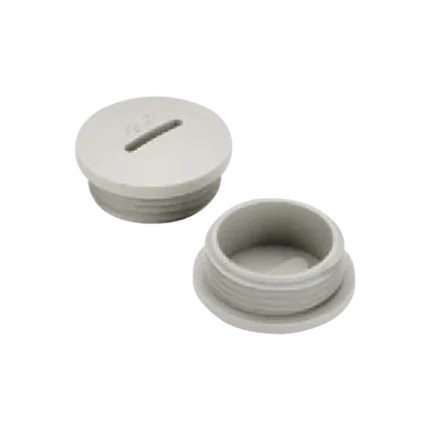Tapón roscado de 3/4" para caja cuadrada a prueba de intemperie.