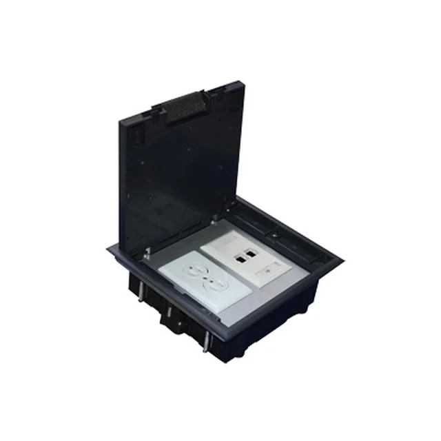 THCP2M_det Caja de piso para dos módulos universales (Socket M2), para alimentación eléctrica y redes de datos (11000-33401) No incluye faceplates - Image 1