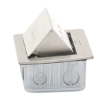 Mini caja de piso rectangular para datos y conectores tipo Keystone, Color y material en acero inoxidable (3 puertos) (11000-21202) - Image 4