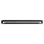Patch Panel TERA-MAX Blindado de 24 Puertos, Modular (vacío), Plano, Color Negro, 1UR - Image 2