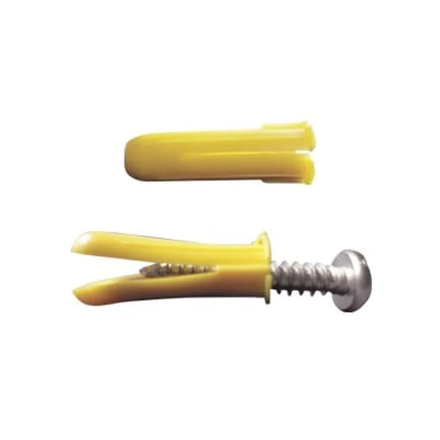 TP1XKIT Paquete de 20 taquetes amarillo 1" y 20 tornillos 8mm x 1" - Image 1