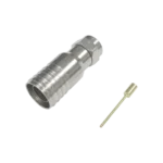 Conector F Macho en 75 Ohm, Plegable para Instalar en Cables Coaxiales RG-11, Cuerpo de Bronce-Niquelado/ Teflón.
