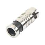 Conector F Macho de Compresión para cable RG-6, Cuerpo de Bronce Niquelado. - Image 5