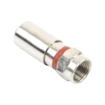 Conector F Macho de Compresión, Metálico para cable RG-6, Cuerpo de Bronce Niquelado. - Image 4