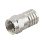 Conector F Macho, Plegable de Doble Blindaje para cable RG-6, Cuerpo de Bronce Niquelado. - Image 3