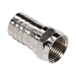 Conector F Macho, Plegable de Doble Blindaje para cable RG-6, Cuerpo de Bronce Niquelado.