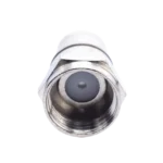 Conector F Macho Plegable, Con PIN para Cable RG-59, Cuerpo de Bronce Niquelado.