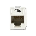 Jack UltraMAX Cat6A, UTP, Montaje híbrido en Placa de Pared (Plano y Angulado), Color Blanco, Punch Down