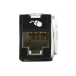 Jack UltraMAX Cat6, UTP, Montaje híbrido en Placa de Pared (Plano y Angulado), Color Negro, Punch Down