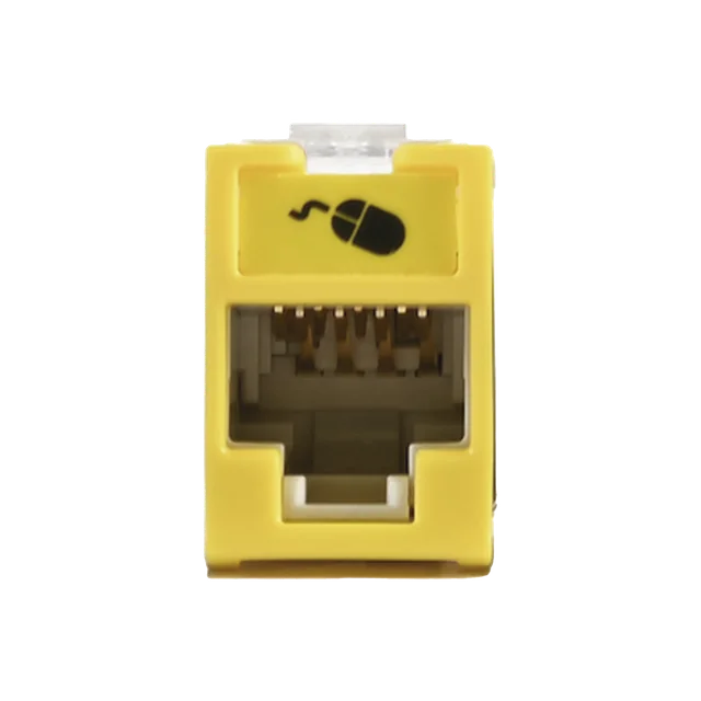U6H05NS-h Jack UltraMAX Cat6, UTP, Montaje híbrido en Placa de Pared (Plano y Angulado), Color Amarillo, Punch Down - Image 1