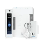 UniFi Access Kit de Inicio Gen2 Profesional para 1 puerta, (1) Lector NFC con pantalla táctil, audio 2 vías y cámara / (1) Lector NFC y de movimiento UA-G2 / Hub para conexiones para controlar una puerta con salida POE y energizar acc