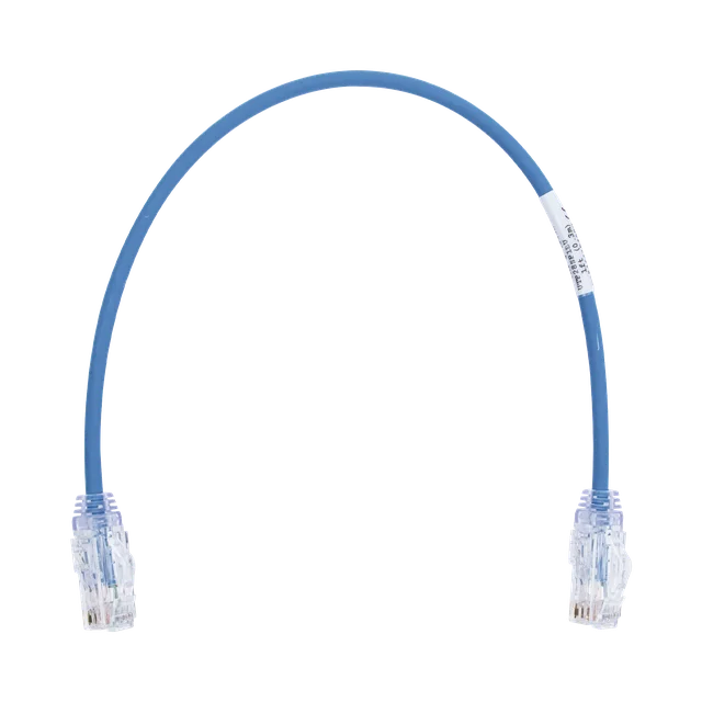UTP28SP1BU-h Cable de Parcheo TX6, UTP Cat6, Diámetro Reducido (28AWG), Color Azul, 0.3 Metros (1 Pie) - Image 1