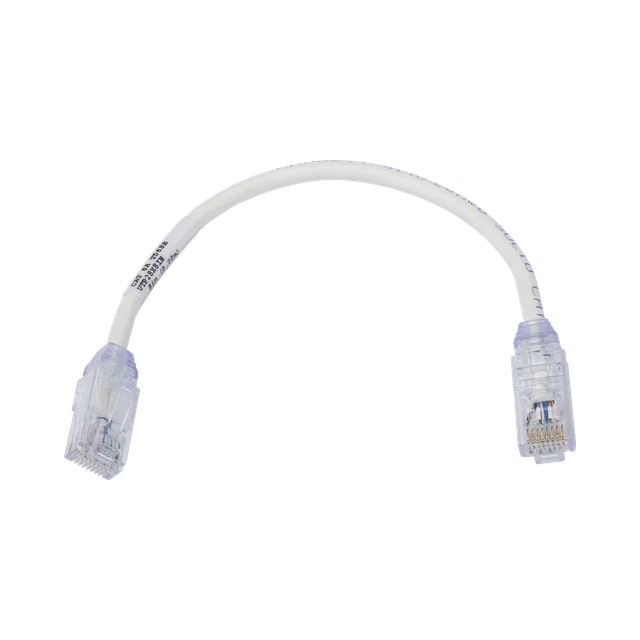 UTP28X8IN-h Cable de Parcheo UTP, Cat6A, Diámetro Reducido (28 AWG), CM/LSZH, Color Blanco Mate, 20.3 cm (8 Pulgadas) - Image 1