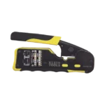 Ponchadora/Pelacables/Cortacables con Matraca para Conectores Pass-Thru RJ45 y Conectores Estándar RJ11/RJ12.