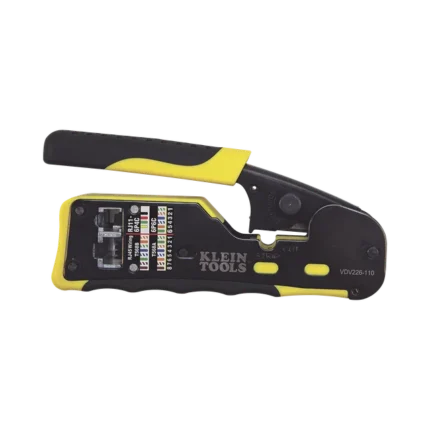Ponchadora/Pelacables/Cortacables con Matraca para Conectores Pass-Thru RJ45 y Conectores Estándar RJ11/RJ12.