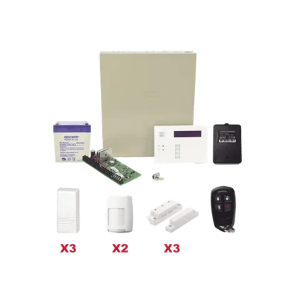 Kit inalámbrico / Panel VISTA48LA con teclado 6160RF receptor inalámbrico / 3 contactos 5816 / 2 PIR 5800PIR / 1 Llavero inalambrico Bateria y Transformador