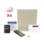 Kit de Panel de Alarma VISTA48LA con Gabinete, Batería y Transformador / 4 Sensores de humo