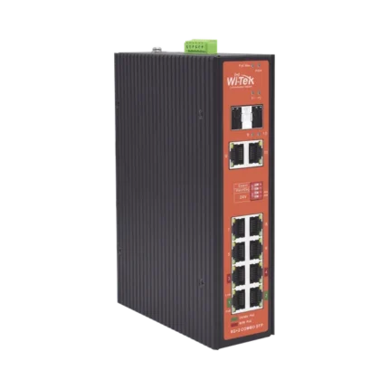 Switch PoE Industrial No administrable / Puertos 1-2 PoE 802.3 af/at y PoE 24 Vcc Pasivo 30W / Puertos 3-4 PoE 802.3 af/at/bt Hasta 60W / Puertos 5-8 PoE 802.3 af/at Hasta 30W / Los 8 puertos son Gigabit + 2 SFP combo / Presupuesto 300W