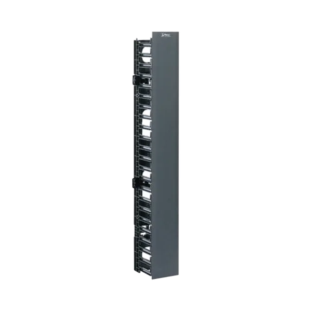 WMPVF45E-h Organizador Vertical NetRunner, Sencillo (Solo Frontal), Para Rack Abierto de 45 Unidades, 4.9in de Ancho, Color Negro - Image 1