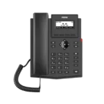 Teléfono IP empresarial para 2 lineas SIP con pantalla LCD, Códec Opus, conferencia de 3 vías, PoE.