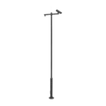 Poste Seccionado de 6 Metros / Especializado para la Instalación de Videovigilancia / Incluye Base de Cimentación y Brazo para Cámara PTZ / Color Negro - Image 2
